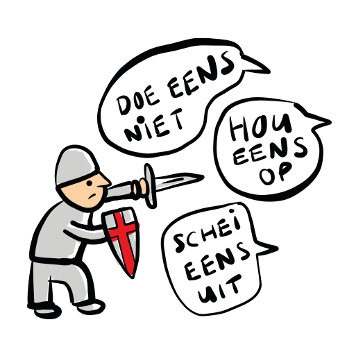 Illustratie uit een flyer voor een ouderworkshop met het thema 'Opvoeden is een vak'